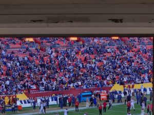 The sea of blue and silver at FedExField.