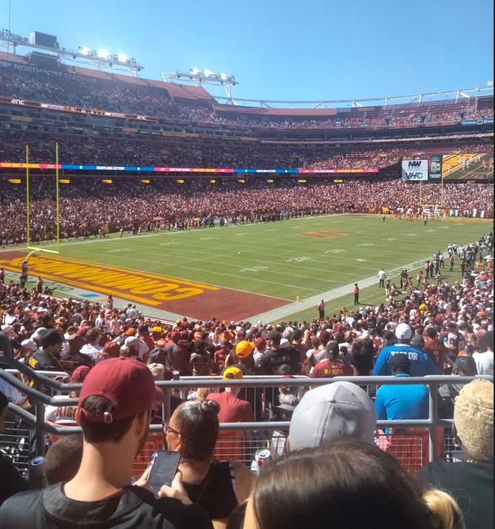 A rowdy crowd of nearly 60,000 people witnessed Washington's 34-13 win over the Browns on Sunday.